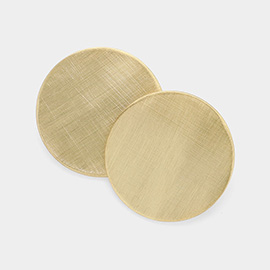 SECRET BOX_14K Gold Dipped Hypoallergenic Brushed Circle Earrings