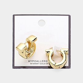 SECRET BOX_14K Gold Dipped Hypoallergenic Chunky Huggie Hoop Earrings