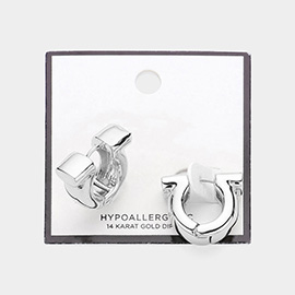 SECRET BOX_Sterling Silver Dipped Hypoallergenic Chunky Huggie Hoop Earrings