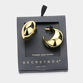 SECRET BOX_14K Gold Dipped Crescent Hoop Earrings