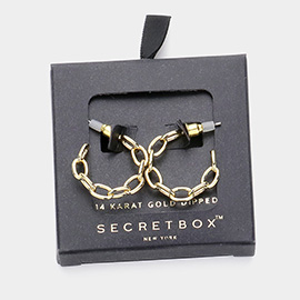 SECRET BOX_14K Gold Dipped Chain Link Hoop Earrings
