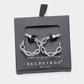 SECRET BOX_Sterling Silver Dipped Chain Link Hoop Earrings