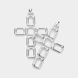 Metal Wire Cross Dangle Earrings