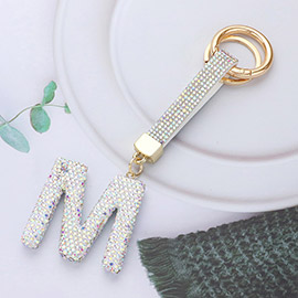 Bling Studded Initial M Keychain