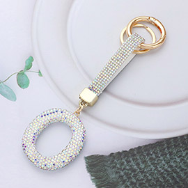 Bling Studded Initial O Keychain