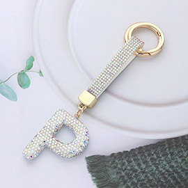 Bling Studded Initial P Keychain
