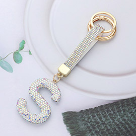 Bling Studded Initial S Keychain