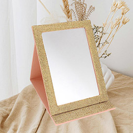 Bling Studded Folding Makeup Mirror