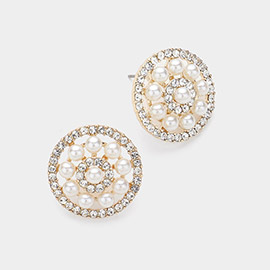 Pearl Flower Pointed Earrings