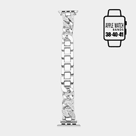 Stone Paved Stainless Steel Chain Link Apple Watch Band