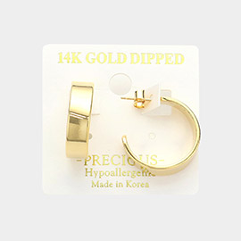 14K Gold Dipped Hypoallergenic Metal Hoop Earrings