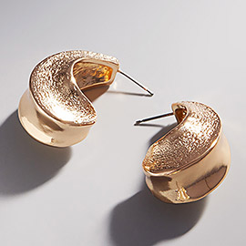 Textured Metal Teardrop Hoop Earrings