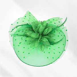 Feather Mesh Flower Fascinator / Headband