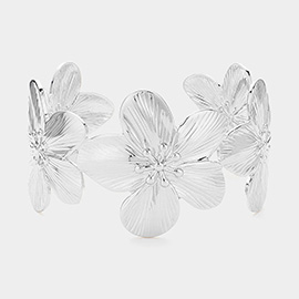 Metal Flower Cuff Bracelet