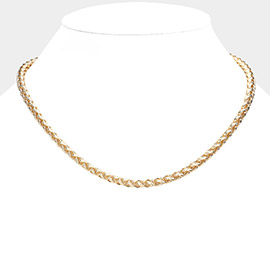 Textured Metal Chain Necklace