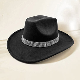 Rhinestone Paved Band Accented Cowboy Western Hat