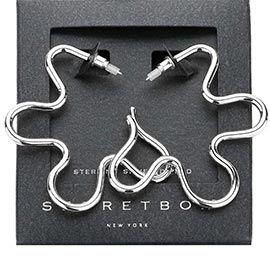 SECRET BOX_Sterling Silver Gold Dipped Abstract Hoop Earrings