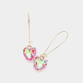 Heart Stone Cluster Dangle Earrings