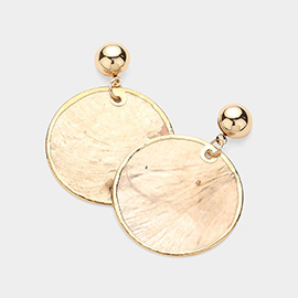 Mother Of Pearl Disc Dangle Earrings