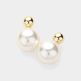 Gold Dipped Pearl Ball Earrings