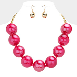 Oversized Glass Ball Statement Necklace