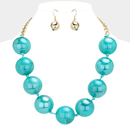 Oversized Glass Ball Statement Necklace