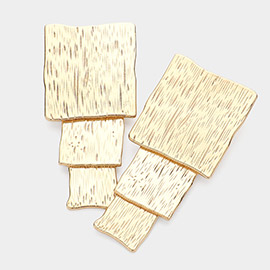 Geometric Square Textured Metal Earrings