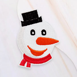 Snowman Face Iron On Patch