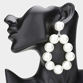 Chunky Oversized Pearl Ball Beaded Dangle Earrings