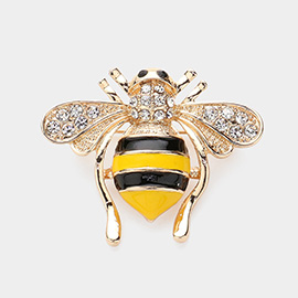 Crystal Honey Bee Brooch