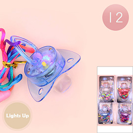 12PCS - Light Up Flashing Pacifiers With Necklace
