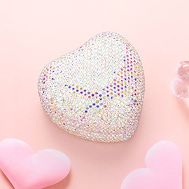 LED Light Bling Studded Heart Shaped Jewelry Ring Case