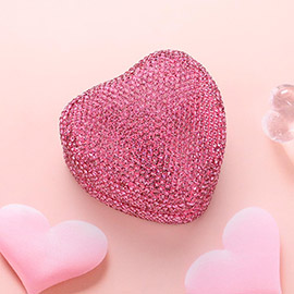 LED Light Bling Studded Heart Shaped Jewelry Ring Case