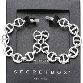 SECRET BOX_Sterling Silver Dipped Abstract Hoop Earrings