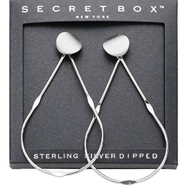 SECRET BOX_Sterling Silver Dipped Open Teardrop Dangle Earrings