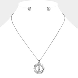 Stainless Steel CZ Stone Paved Guadalupe Pendant Necklace