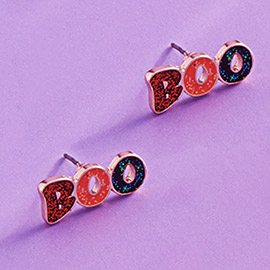 BOO Message Halloween Stud Earrings