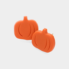 Polymer Clay Pumpkin Stud Earrings