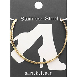 Stainless Steel Wheat Link Chain Anklet