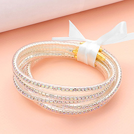6PCS - Bling Sutdded Jelly Tube Bangle Bracelets