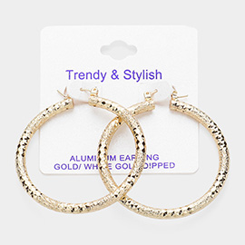 Gold Dipped Textured Aluminum Hoop Earrings