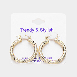 Gold Dipped Textured Aluminium Hoop Earrings
