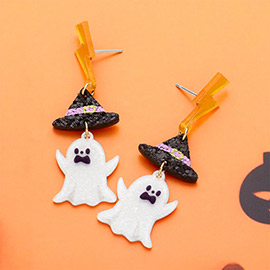 Resin Halloween Ghost Dangle Earrings
