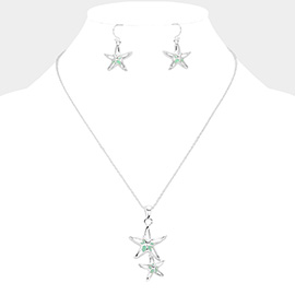 Double Starfish Pendant Necklace