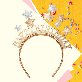 HAPPY BIRTHDAY Message Multi Star Headband