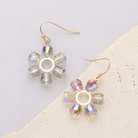 Faceted Beads Flower Dangle Earrings