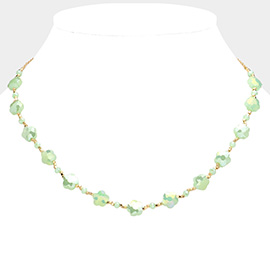 Faceted Flower Beaded Necklace