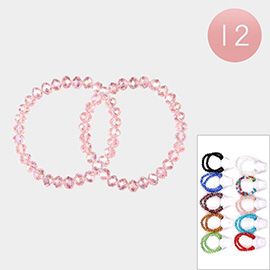 12 SET OF 2 - Faceted Beaded Stretch Bracelets