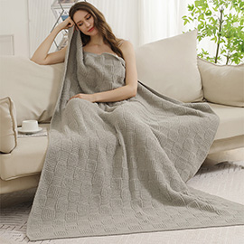 Solid Knit Throw Blanket
