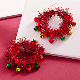 Christmas Tinsel Wreath Dangle Earrings